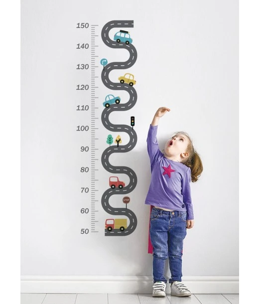 Growth chart sticker for baby and children's bedroom - Cars 2