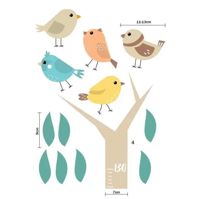 Sticker de Croissance pour Chambre Bébé et Enfant - Arbre Déco
