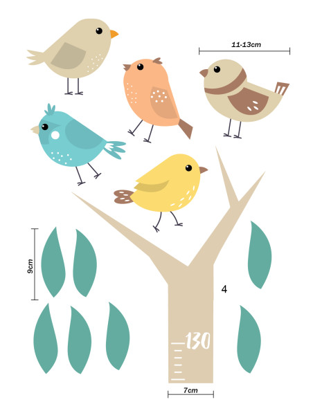 Sticker de Croissance pour Chambre Bébé et Enfant - Arbre Déco