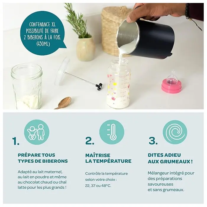 Béaba Milk Prep Préparateur de Biberons et Boissons Lactées et