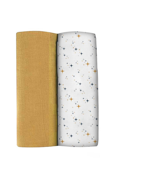 Béaba Lot De 2 Langes XXL En coton 120 X 120 cm - Jaune