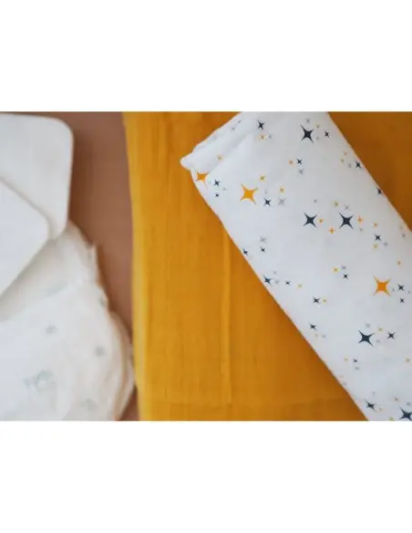 Béaba Lot De 2 Langes XXL En coton 120 X 120 cm - Jaune
