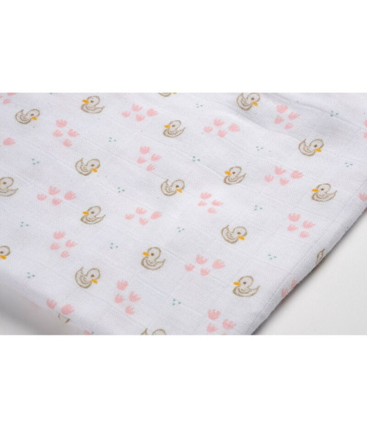 Béaba Lot de 3 langes en coton 70 x 70 cm - Cygne/Rose Univers 2