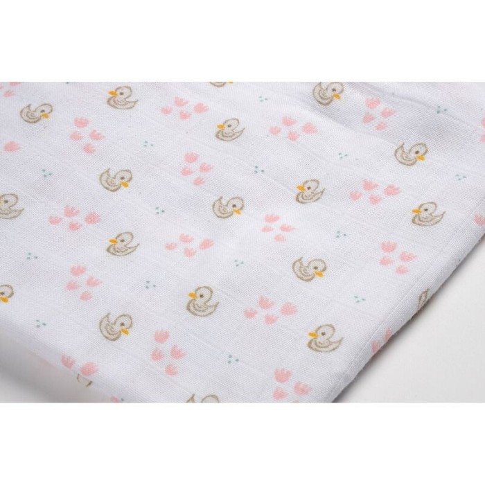 Béaba Lot de 3 langes en coton 70 x 70 cm - Cygne/Rose Univers