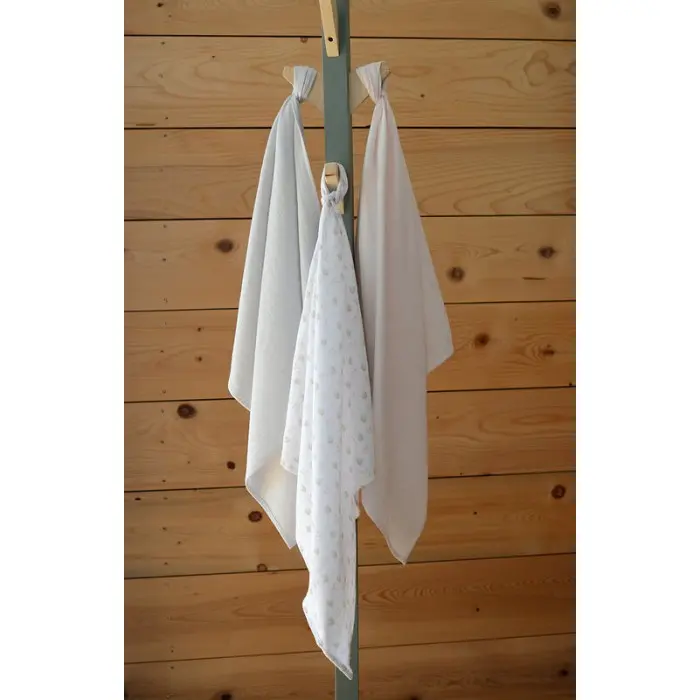 Béaba Lot de 3 langes en coton 70 x 70 cm - Cygne/Rose Univers