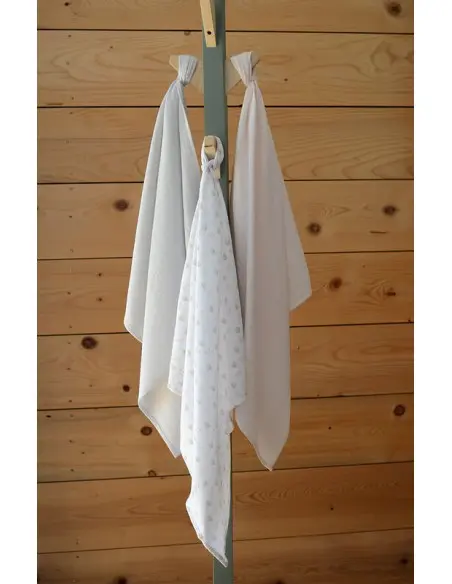 Béaba Lot de 3 langes en coton 70 x 70 cm - Cygne/Rose Univers