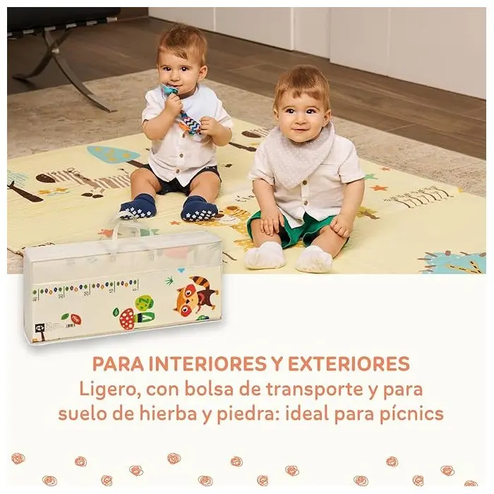 MS Innovaciones Tapis de jeu pour bébé XXL Double face Pliable