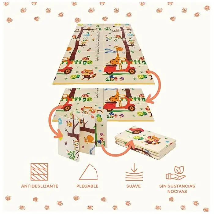 MS Innovaciones Tapis de jeu pour bébé XXL Double face Pliable