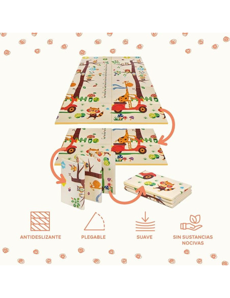 MS Innovaciones Tapis de jeu pour bébé XXL Double face Pliable