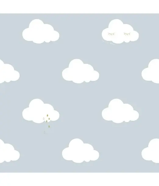 Papier Peint pour Chambre d'enfant 230 g/m² en Vinyle - Nuage
