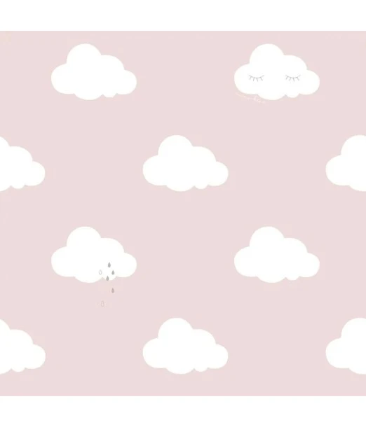 Wallpaper for children's bedroom 230 g/m² in vinyl - Pink Cloud