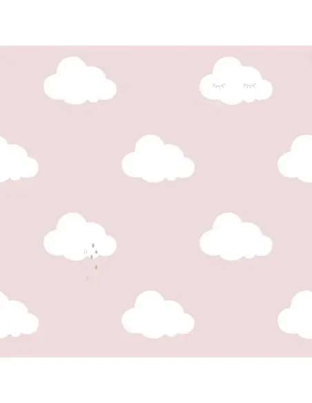 Wallpaper for children's bedroom 230 g/m² in vinyl - Pink Cloud