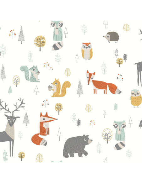 Papier Peint pour Chambre d'enfant 230 g/m² en Vinyle - Animaux dans Déco chambre bébé chez Baby And Mom Maroc