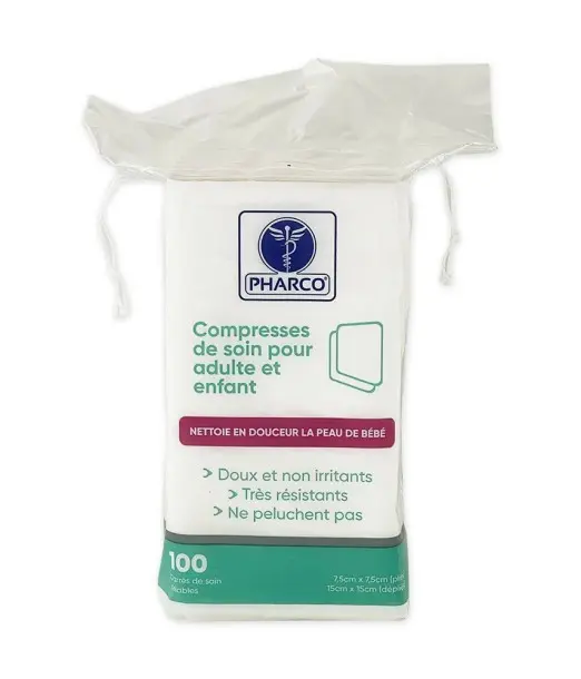 Carrés de soin Visage & Corps 100 unités - Coton carré non