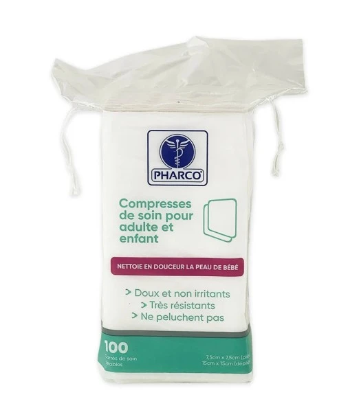 Face & Body care pads 100 units - Pharco non-woven cotton squares