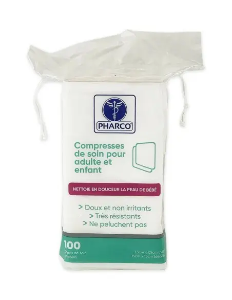 Face & Body care pads 100 units - Pharco non-woven cotton squares
