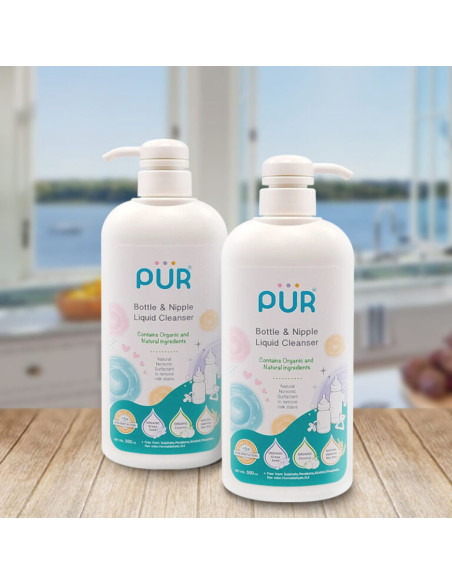 Pür Détergent vaisselle bébé - Liquide de nettoyage des biberons et tétines 500ml dans Détergent Vaisselle Bébé chez Baby And Mom Maroc