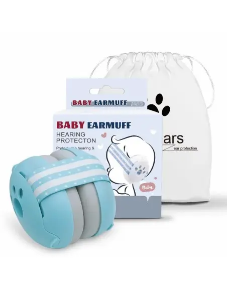 Protective baby noise-reduction helmet, adjustable with cover, from 0 months