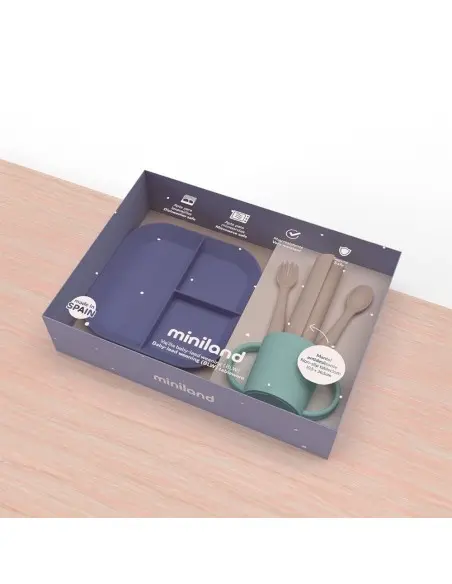 Miniland Coffret Repas Coucher du Soleil Vaisselle bébé -