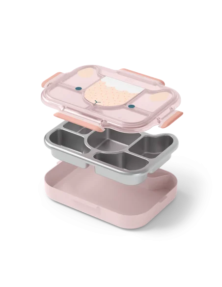Monbento Lunch box children's compartmented tray Wonder – Pink sheep — photo 3