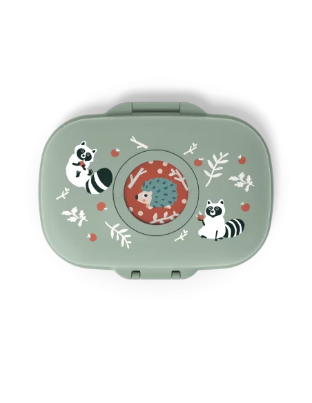 Monbento Gram children's snack box — BPA-free, Green Raccoon — photo 2