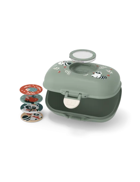 Monbento Gram children's snack box — BPA-free, Green Raccoon — photo 4