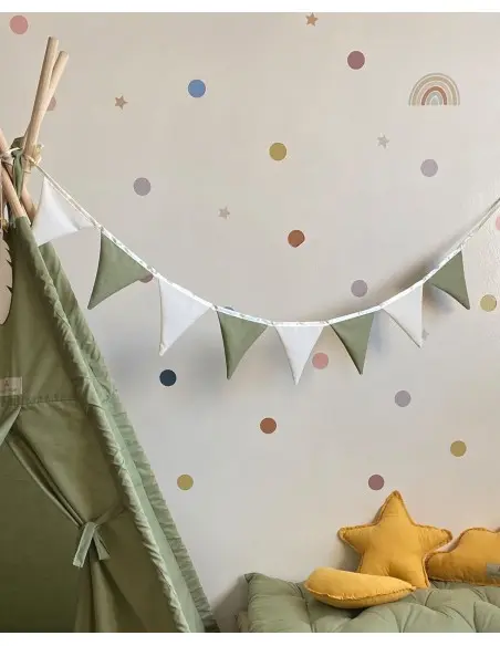 Minitribe khaki green decorative garland - Havana