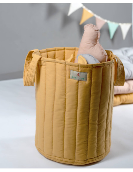 Minitribe Panier à jouets Havana - Jaune dans Déco chambre bébé chez Baby And Mom Maroc