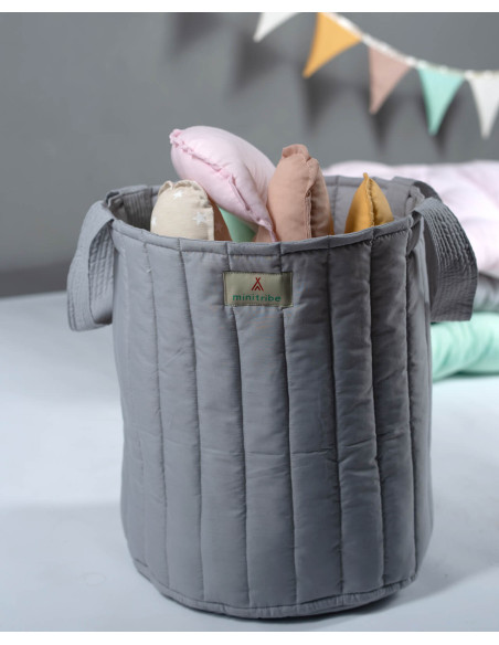 Minitribe Panier à jouets Havana - Gris dans Déco chambre bébé chez Baby And Mom Maroc
