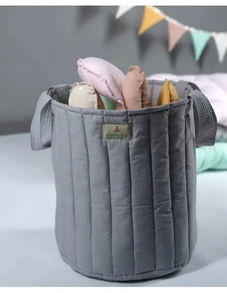 Minitribe Panier à jouets Havana - Gris Déco chambre bébé -