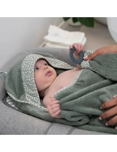 Doomoo hooded towel XL with Dry'n Play teething ring from 0 to 6 years - green — photo 5