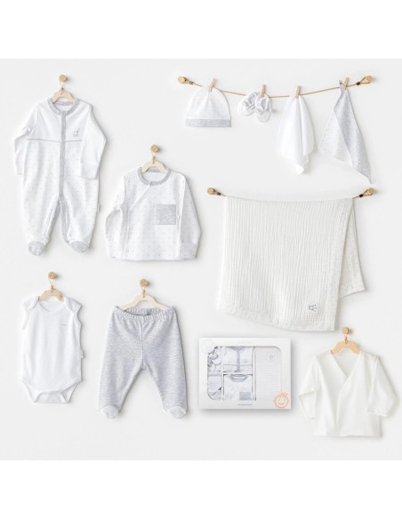 Coffret naissance 100% coton 10 pièces pour nouveau-né - Crown