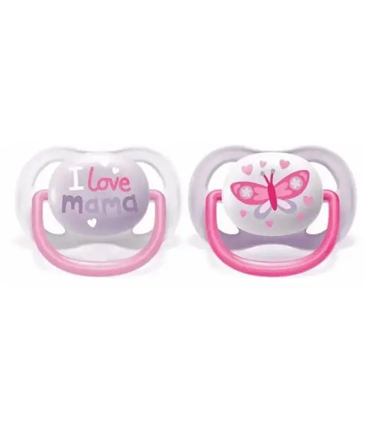 Sucette Avent Natural Ultra Air Happy 0-6mois Rose - Avent Maroc 2