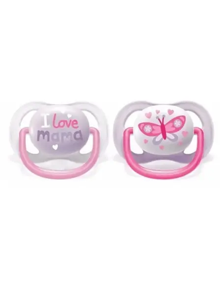 Sucette Avent Natural Ultra Air Happy 0-6mois Rose