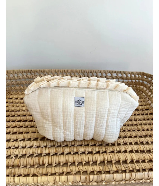 Trousse de toilette "Double Gaze" 100% Coton - Beige au Maroc - Baby And Mom