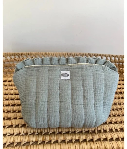 Mini Babounj toiletry bag "Double Gauze" 100% Cotton - Verdigris