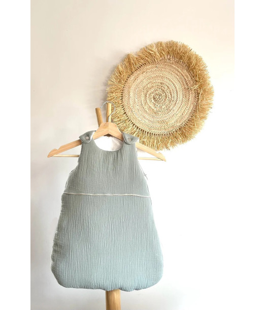 Mini Babounj Gigoteuse "Double Gaze" 100% Coton TOG 2,5 Rembourrage en ouatine 0-6 mois - Vert de gris au