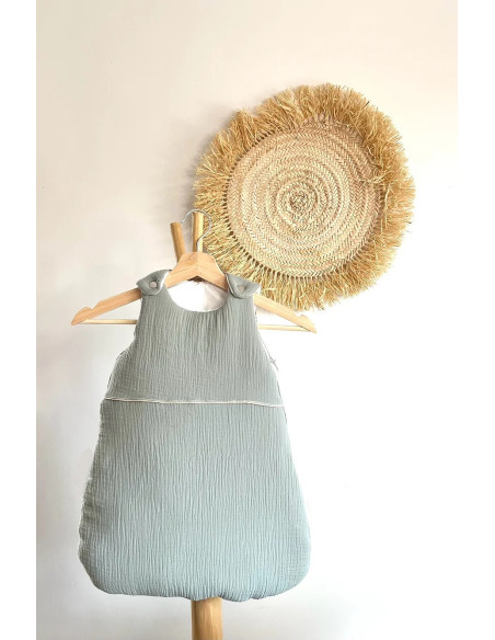 Mini Babounj Gigoteuse "Double Gaze" 100% Coton TOG 2,5 Rembourrage en ouatine 0-6 mois - Vert de gris dans Gigoteuse chez Baby And Mom Maroc