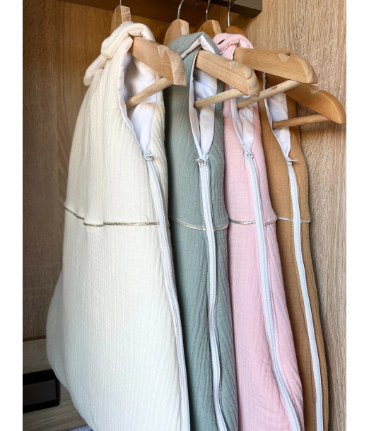 Mini Babounj Gigoteuse "Double Gaze" 100% Coton TOG 2,5 Rembourrage en ouatine 0-6 mois - Rose au 2
