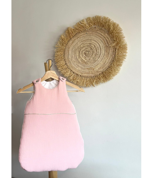 Mini Babounj Gigoteuse "Double Gaze" 100% Coton TOG 2,5 Rembourrage en ouatine 0-6 mois - Rose au
