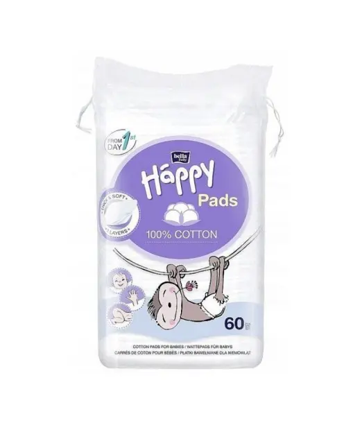 Happy Coton carré Coton pads pour Bébés x60 Accessoires de