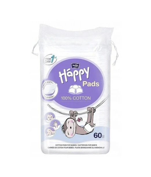 Happy Coton square cotton pads for babies x60