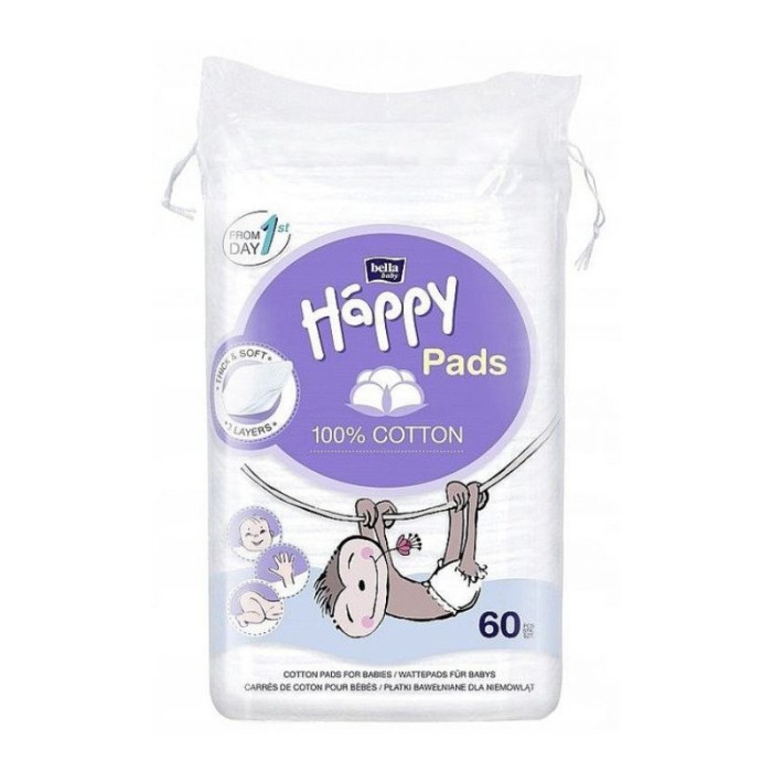 Happy Coton carré Coton pads pour Bébés x60 dans Accessoires de toilette chez Baby And Mom Maroc