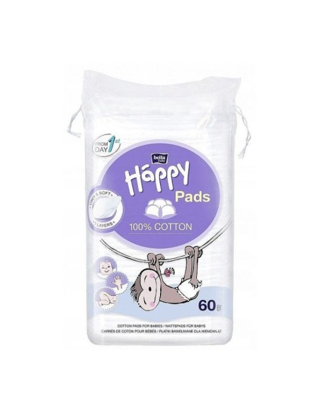 Happy Coton carré Coton pads pour Bébés x60 dans Accessoires de toilette chez Baby And Mom Maroc