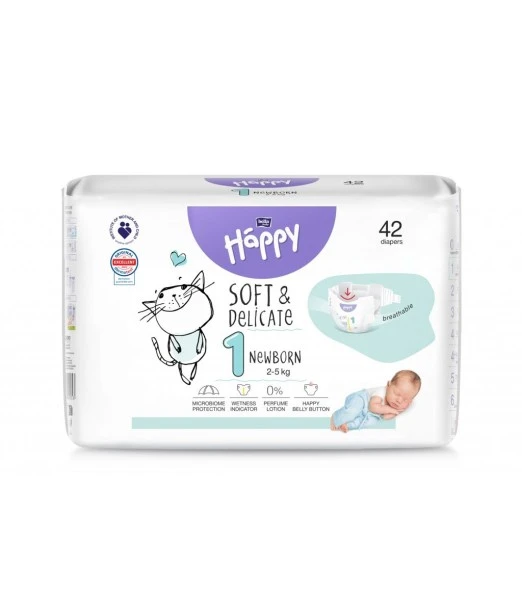 Happy diapers Size 1 (2-5kg) 42 units