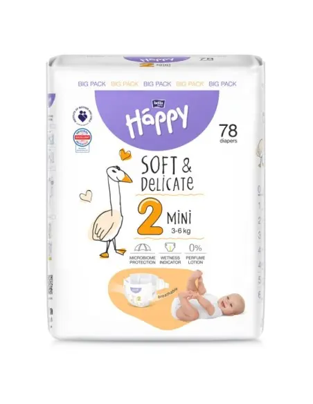 Couches Happy Taille 2 (3-6kg) 78 unités Univers Bébé - Happy