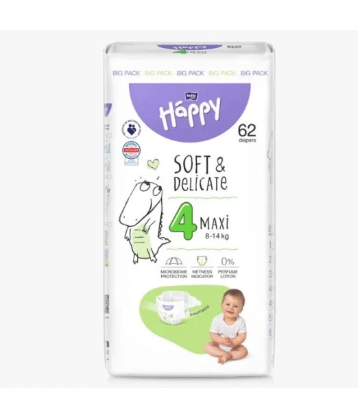 Happy diapers Size 4 (8-18 kg) 62 units