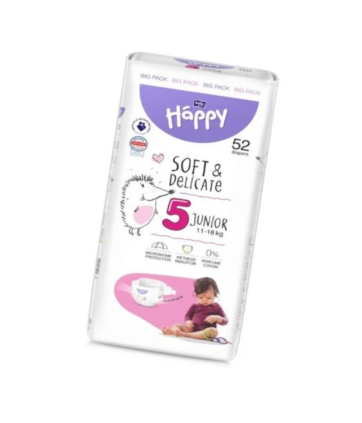 Happy diapers Size 5 (12-25kg) 52 units