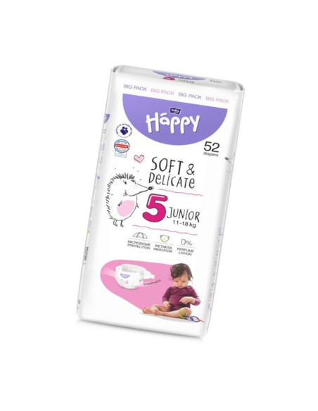 Couches Happy Taille 5 (12-25kg) 52 unités dans Univers Bébé chez Baby And Mom Maroc
