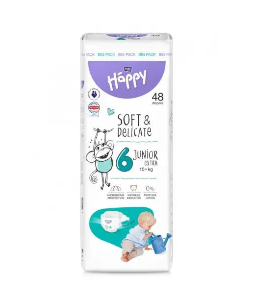 Couches Happy Taille 6 (16+kg) 48 unités Couches Bébé - Happy